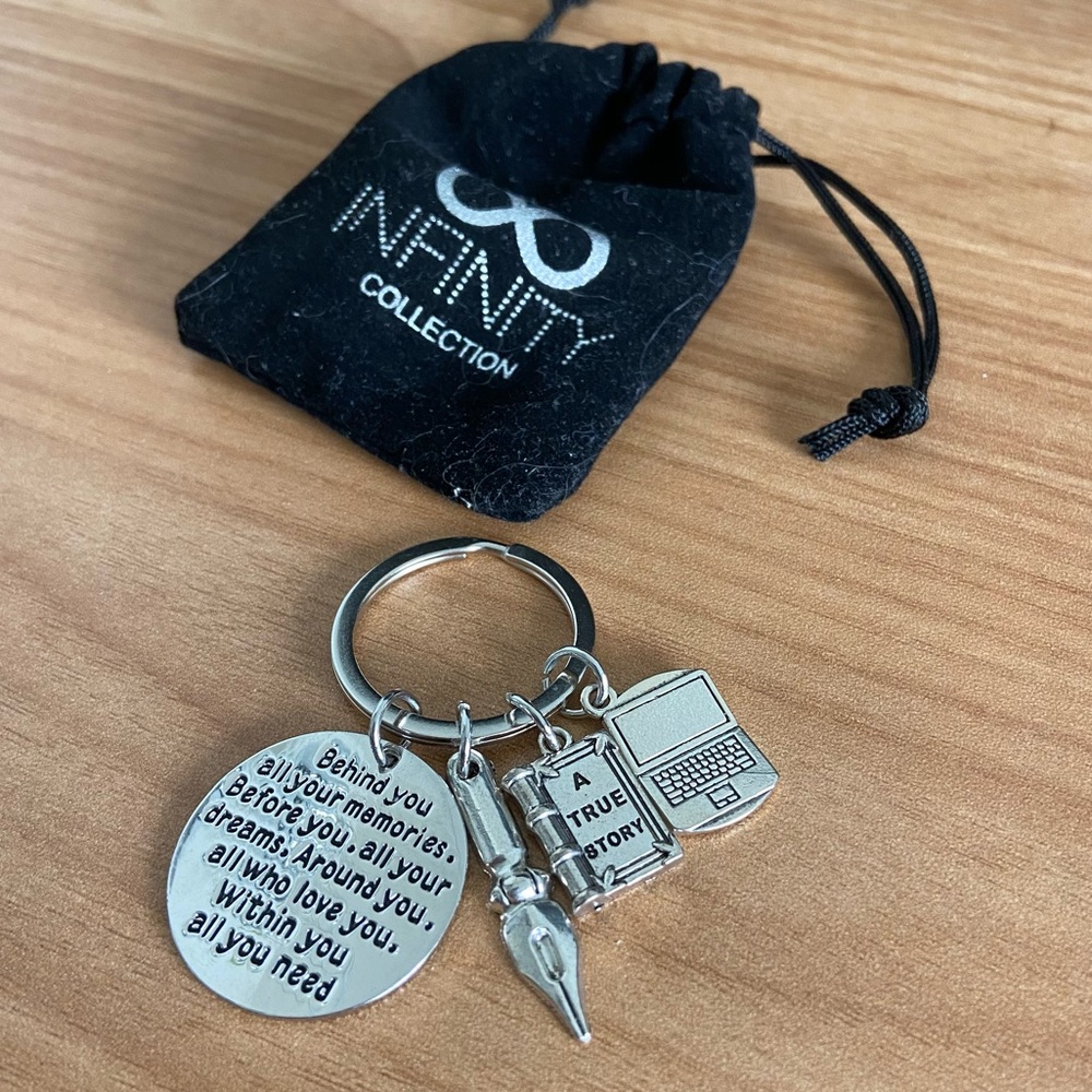 Infinity collection charms keychain for writers - Set of 4 charms